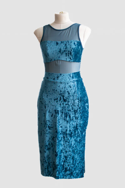 New York dress - Crushed Velvet Teal